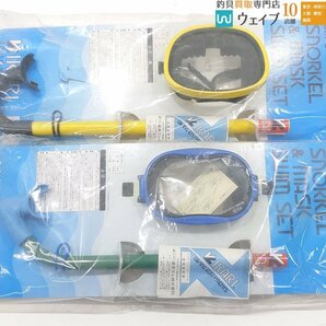 イー スイミングゴーグル ダイビングゴーグル イカリ スイムマスク ジュピター スノーケルマスクセット AS-318ミント 等計9個の画像2