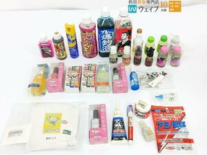 ハヤブサ オキアミファイター マキエ用、マルキュー アミノ酸α、エコギア エギマックス 等 計32点 セット ジャンク品