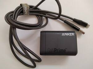 ■アンカー Anker Prime Wall Charger (100W, 3 ports, GaN)　充電器 A2343 社外 Type-C to ライトニングケーブル付き　C　