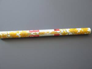  retro! new goods unopened! Switzerland made Vintage sticking . vinyl ( yellow group. retro floral print ) 220cmX45cm