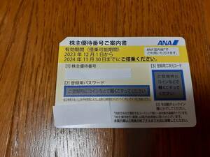 ANAグループ株主優待券1枚 　2023.12.1～2024.11.30までの搭乗に有効