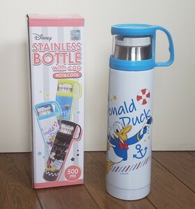 Disney ディズニー コップ付き ステンレスボトル HOT ＆ COOL 500ml ドナルドダック 水筒 マイボトル STAINLESS BOTTLE with cap