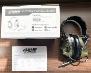 ARROW DYNAMIC ELECTRONIC TACTICAL HEADSET ヘッドセット サバゲー 趣味 アローダイナミック ジャンク