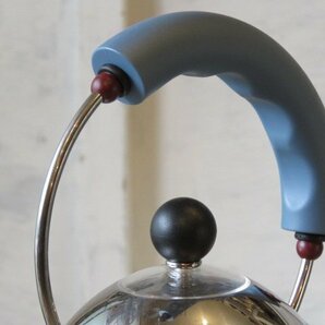 c18デッドストック ALESSI イタリア製 ステンレス 笛吹 ケトル 2CL/アンティーク*ビンテージ*昭和レトロ*ヤカン*ポット*スペースエイジの画像4