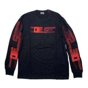 新品未使用■ディーゼル■メンズ ロゴプリント クルーネックロングスリーブTシャツ■DIESEL■ロンT■黒■Mサイズ■ブラックの画像1