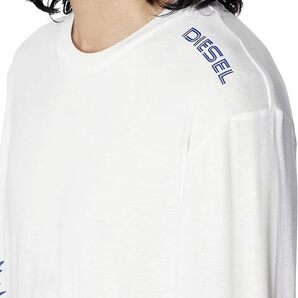 【サイズ選択 M/L】定価15400円■ディーゼル■ロゴプリントロングスリーブTシャツ ホワイト■DIESEL■97.8FM 袖ロゴ ロンT D■白の画像5