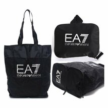 新品■EA7 EMPORIO ARMANI■折りたたみ トートバッグ ショッピングバッグ ハンドバッグ エンポリオアルマーニ ブラック EA7 パッカブル 黒_画像1