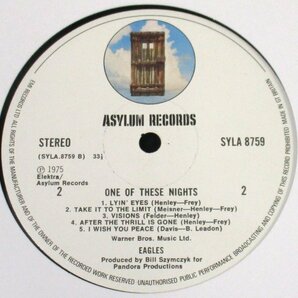 ☆彡 英國盤 Eagles One Of These Nights [ UK ORIG '75 Asylum Records SYLA 8759 ] RARE ORIGINAL LABEL / Embossed Sleeveの画像5