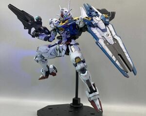 ガンプラ　改修・全塗装・蛍光塗装済み完成品　水星の魔女　HG1/144 エアリアル　付属品多数あ