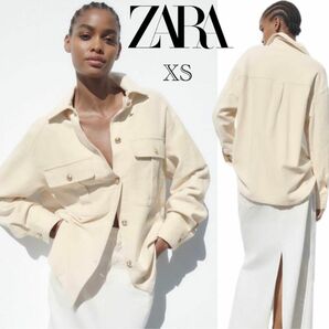ZARA ザラ ゴールドボタン コットンシャツ ジャケット XS