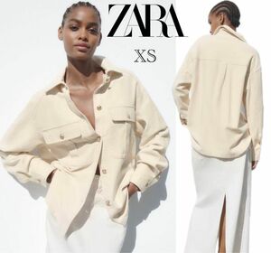 ZARA ザラ ゴールドボタン コットンシャツ ジャケット XS