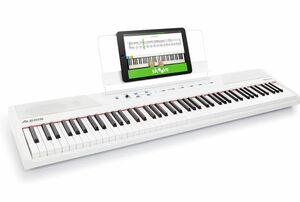 Alesis 電子ピアノ 88鍵盤 スピーカー搭載 譜面台付き 電池駆動 フルサイズ・セミウェイト鍵盤 Recital