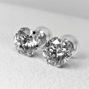 ★高品位な輝き★  【Pt900】高品位 2.36ct＊高純度プラチナ900製*ダイヤモンドピアス ＊あると便利な定番アイテム6本爪一粒ピアス＊新品の画像1