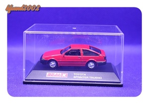 TOYOTA　SPRINTER　TRUENO　トヨタ　スプリンター　トレノ　レッド系色　REAL-X　ミニカー　ケース付！