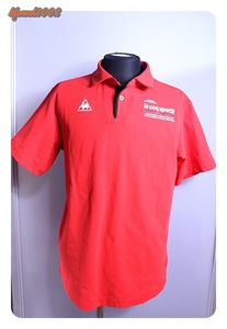 le coq sportif 　ルコック　半袖　デザインシャツ　Lサイズ　赤系色　ゴルフなどに！　良品！！