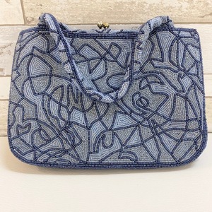  superior article beads bag hand embroidery bulrush . bag Japanese clothing bag party bag total beads light blue blue blue group handbag 