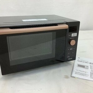 山善 オーブンレンジ/電子レンジ/ブラック NERP-018FV 動作確認済 ニオイ・ベタツキ有 中古品 ACBの画像1