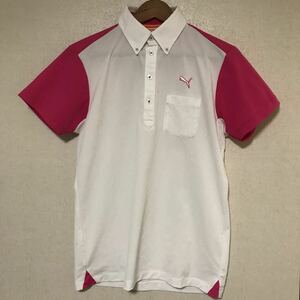 PUMAゴルフシャツサイズMピンク/ホワイト