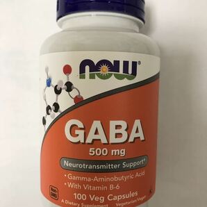【送料無料】GABA 500mg 100カプセル （nowfoods ナウフーズ サプリメント ギャバ gaba ガバ セロトニン メラトニン）NOW FOODSの画像1