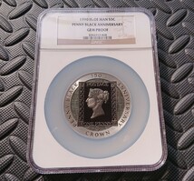 1990年 イギリス領マン島 ペニーブラック150周年記念 5オンス特大銀貨 NGC GEM PROOF_画像3