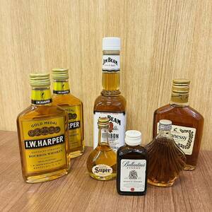 ★ウイスキーおまとめ★ １円～ Hennessy I.W.HARPER JIM BEAMなど ミニボトルおまとめ ８本おまとめ コレクション お酒