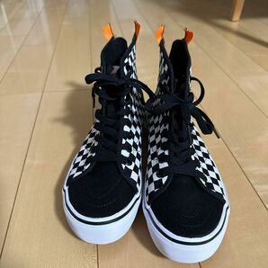 vans ハイカットスニーカー　チェック　25 ㎝男女兼用