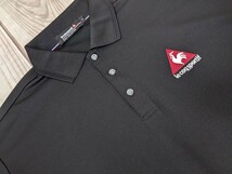 12．状態良好 ルコックゴルフ lecoq golf 両面ロゴ 半袖ポロシャツ メンズL 黒x805_画像2