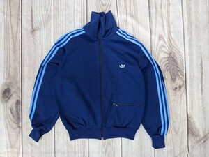 20．adidas 70s デサント アディダス ハイネック ヴィンテージ y2k トラック ジャケット レトロ ジャージ 80s メンズS　紺水色系x804