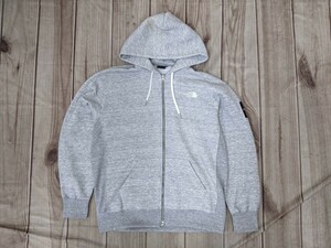 13．THE NORTH FACE ノースフェイス スクエアロゴフルジップ Square Logo スウェットパーカー ミックスグレー NT62132 メンズXXL y804