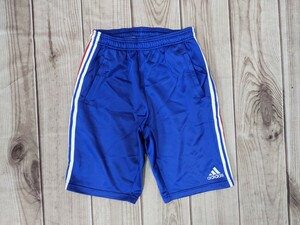 19．00年 adidas 00s アディダス スリーストライプ ジャージハーフパンツ トラックパンツ ショーツ メンズM コバルトブルー系白赤系 x903