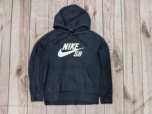 14．NIKE SB ナイキ ビックスウォッシュ スウェットパーカー フーディ メンズXL 黒白y901