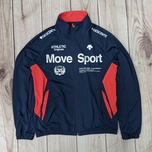 4．Descente デサント MOVE SPORTS DAT-1580A トラックジャケット トレーニングウェア メンズＬ ネイビー赤グレー x901の画像1