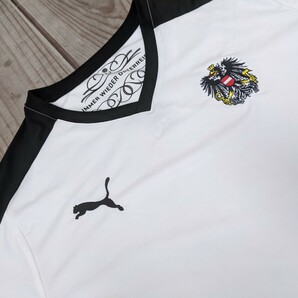 5．オーストリア代表 PUMA トルコ製 DRY CELL 速乾 半袖 サッカー ユニフォーム ゲーム シャツ UK:Mサイズ 白黒 x909の画像2