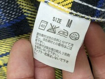 1．リーバイス 00s LEVI'S 08年製 チェック柄 ヘビーネルシャツ 長袖 コットン シャツ アメカジ メンズM　黄色グレーネイビー x104_画像5