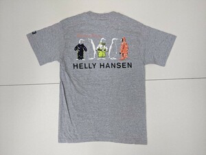 6．状態良好 USA製 ヘリーハンセン HELLY HANSEN Chinstrap Penguins デザイン ヴィンテージ 半袖Tシャツ 南極探検 メンズM グレー黒 x101