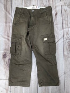 10．LEVI'S リーバイス WPL-423 CARGO LOOSE STRAIGHT カーゴパンツ W34L32 カーキ系 y702