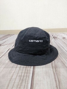 8．カーハート WIP Carhartt WORK IN PROGRESS バケットハット ししゅうロゴ 約56cm M/L　黒x809