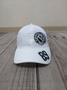 1. Pearly Gates PEARLY GATES logo design hook and loop fastener adjustable Golf cap 053-0287619 size FR white navy x901