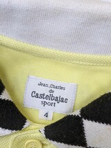 18．カステルバジャック Castelbajac フロントデザイン 半袖ポロシャツ サイズ4 黄色黒グレー x101_画像5