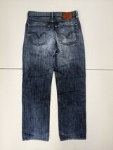 20．鬼ヒゲ 日本製 07年製 リーバイス 00s LEVI'S 502 襤褸 グランジ デニム パンツ ジーンズ アメカジ ワーク サイズ30‐33 ネイビー y106_画像2