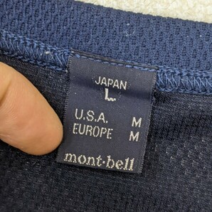 18．モンベル mont-bell style 1104619 ウィックロン ハニカムクール ロングスリーブTシャツ メンズL ネイビーグレー アウトドア x110の画像3