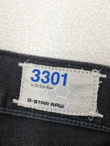 7．G-STAR RAW ジースターロー 3301 鬼ひげ ブラックデニム ハーフパンツ ジーンズ サイズ33 黒 x107_画像4