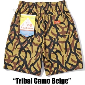 Lサイズ COOKMAN 短パン トライバルカモ ベージュ クックマン シェフショートパンツ Chef Pants Short Tribal Camo Beige