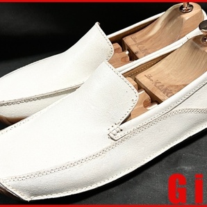 即決★美品 Clarks★UK7G=約25.5cm レザースリッポン クラークス 白 ホワイト シューズ ローファー の画像1