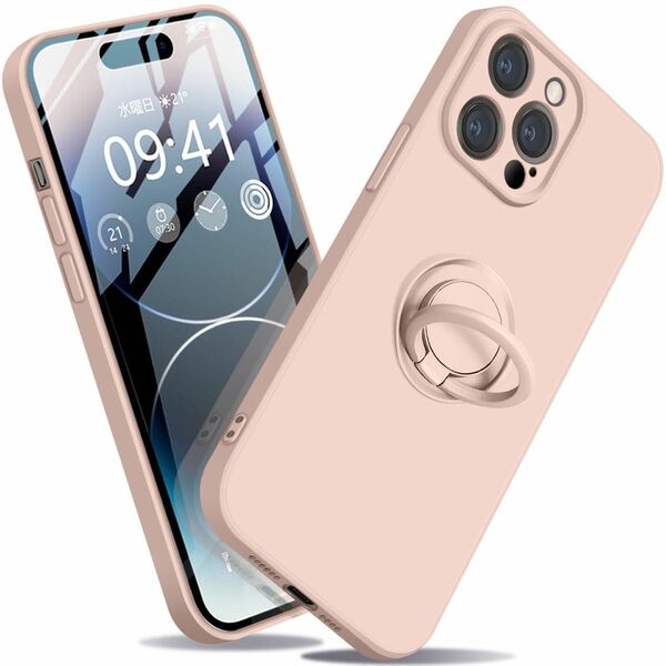 ◯Ｍｏｎｔｕｅ iPhone 14 Pro Max ケース リング付き 耐衝撃 シリコン TPU 保護 指紋防止 耐摩擦 