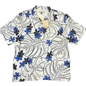 Dead Stock! Tommy Bahama シルク アロハシャツ M 総柄 花 ハイビスカス トミーバハマ ハワイアンシャツ 半袖 シャツ タグ付き 新品