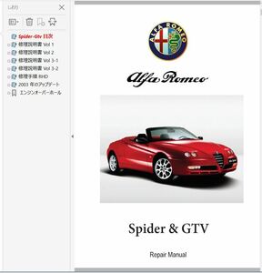 アルファロメオ GTV ＆ Spider スパイダー 916 Ver2 整備書 修理書 リペアマニュアル ボディー修理