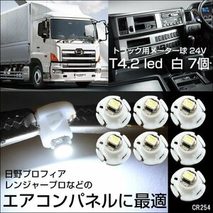 LEDエアコン照明 白 7個セット T4.2 日野プロフィア [254-7] メール便送料無料/13