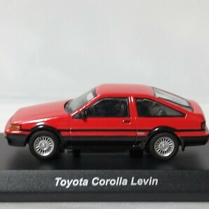 京商 1/64 トヨタ カローラ レビン AE86 赤×黒 スポーツカー ミニカーコレクション大量整理 サークルKサンクス限定 人気旧車 TOYOTA LEVINの画像2