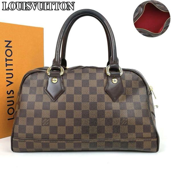 【美品】LOUIS VUITTON ルイヴィトン ドゥオモ ダミエ エベヌ ハンドバッグ N60008 ミニボストン トート ビジネス 男女兼用 レザー 人気